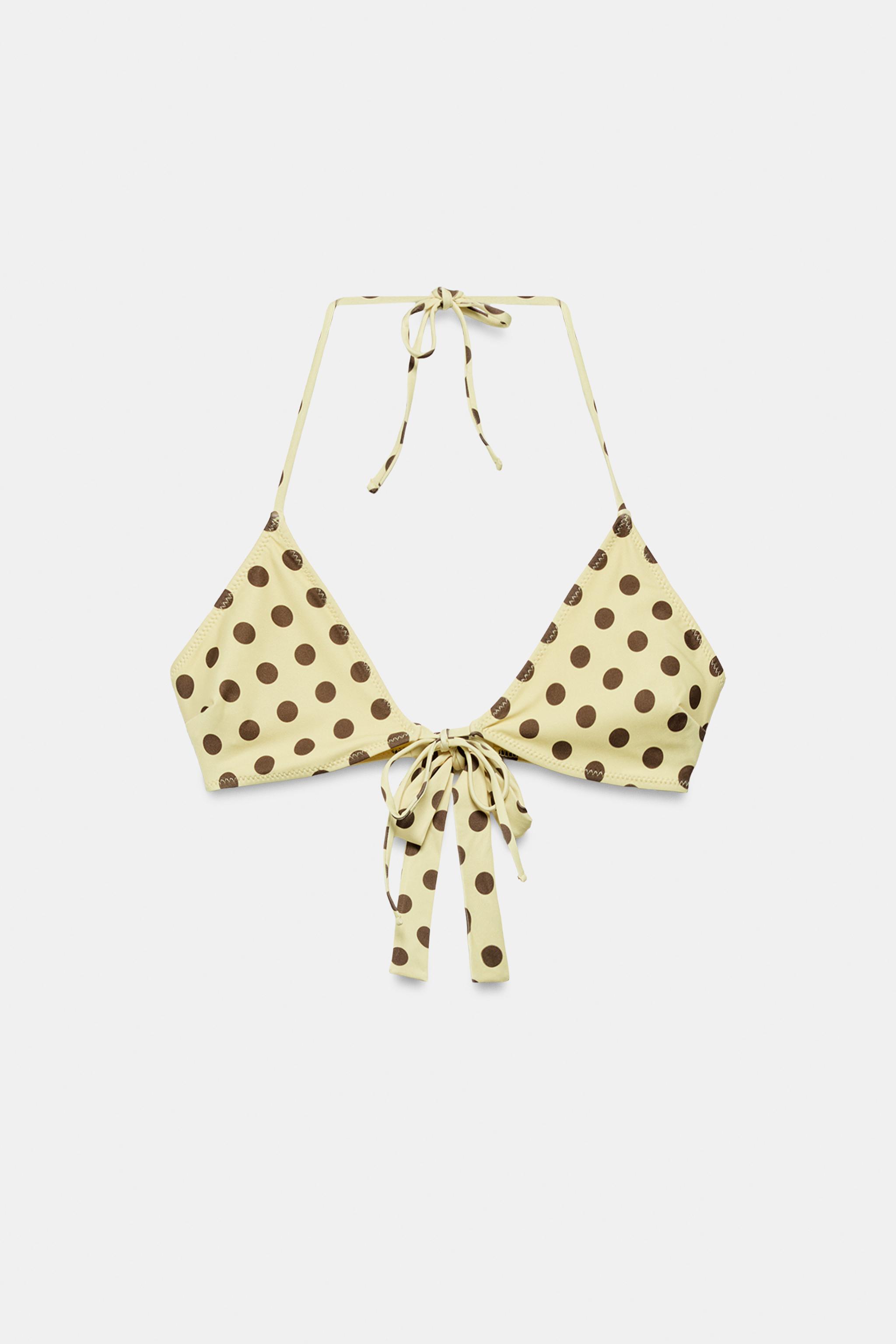 POLKA DOT PRINT BIKINI TOP